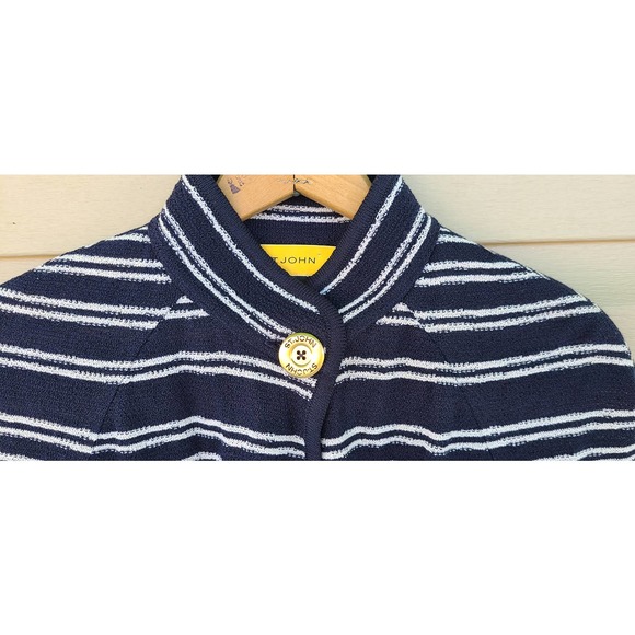 ST.JOHN Striped Wool Blend Cardigan Small - Picture 3 of 6